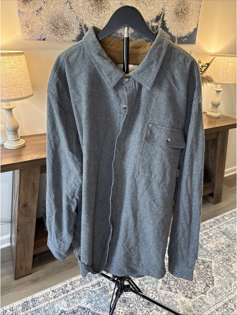Legendary Whitetails Men's Grey Flannel Button Up Shirt 3XL
